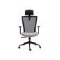   Q-328H Ergonomikus Hálós Forgószék Szürke-Fekete Állítható Fejtámlával