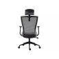 Q-328H Ergonomikus Hálós Forgószék Szürke-Fekete Állítható Fejtámlával