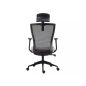   Q-328H Ergonomikus Hálós Forgószék Szürke-Fekete Állítható Fejtámlával