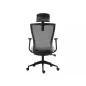   Q-328H Ergonomikus Hálós Forgószék Szürke-Fekete Állítható Fejtámlával