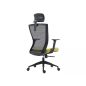 Q-328H Ergonomikus Hálós Forgószék Zöld-Fekete Állítható Fejtámlával