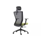   Q-328H Ergonomikus Hálós Forgószék Zöld-Fekete Állítható Fejtámlával