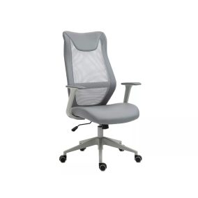 Q-346 Ergonomikus Hálós Műbőr Forgószék Szürke TILT