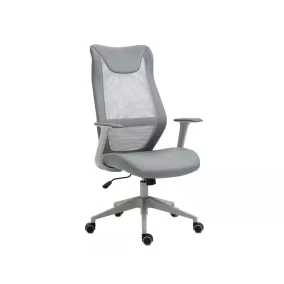 Q-346 Ergonomikus Hálós Műbőr Forgószék Szürke TILT