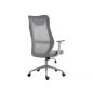 Q-346 Ergonomikus Hálós Műbőr Forgószék Szürke TILT