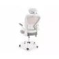   Q-639 Ergonomikus Hálós Forgószék Szürke-Fehér Állítható Fejtámlával