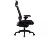 Q-718H Ergonomikus Hálós Forgószék Fejtámlával Fekete