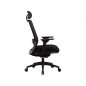 Q-718H Ergonomikus Hálós Forgószék Fejtámlával Fekete