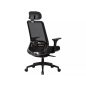 Q-718H Ergonomikus Hálós Forgószék Fejtámlával Fekete