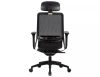 Q-718H Ergonomikus Hálós Forgószék Fejtámlával Fekete