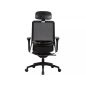 Q-718H Ergonomikus Hálós Forgószék Fejtámlával Fekete
