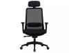 Q-718H Ergonomikus Hálós Forgószék Fejtámlával Fekete