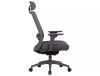 Q-718H Ergonomikus Hálós Forgószék Szürke Fejtámlával