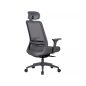 Q-718H Ergonomikus Hálós Forgószék Szürke Fejtámlával
