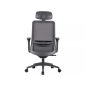 Q-718H Ergonomikus Hálós Forgószék Szürke Fejtámlával