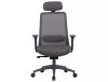 Q-718H Ergonomikus Hálós Forgószék Szürke Fejtámlával