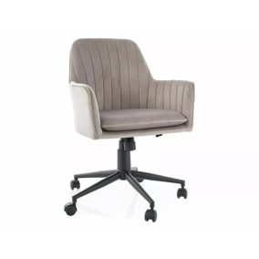 Q-886 Velvet Forgószék Bársony Sötétbézs Fém Vázzal