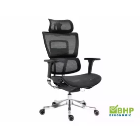   Winner Lux Ergonomikus Hálós Forgószék Fekete Alumínium Vázzal