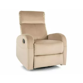 Olimp Velvet Relax Kinyitható Bársonyfotel Bézs/Fekete