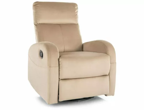 Olimp Velvet Relax Kinyitható Bársonyfotel Bézs/Fekete