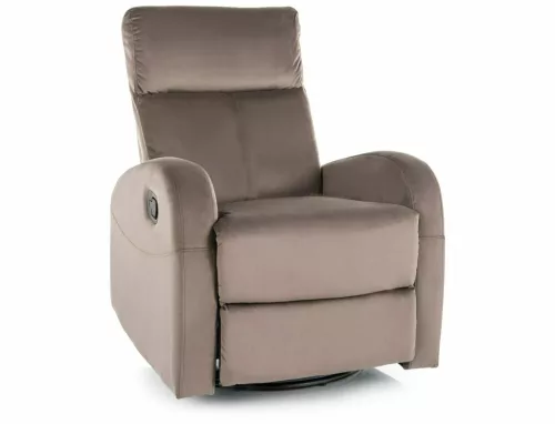 Olimp Velvet Kényelmi Fotel Bársony Cappuccino Forgatható Relax