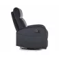 Olimp Velvet Kényelmi Fotel Bársony Fekete Forgatható