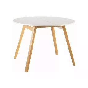   Opera Bővíthető Kerek Étkezőasztal Laminált Fehér-Bükk