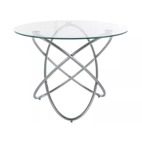 Orbit Kerek Üveg Étkezőasztal Króm Vázzal