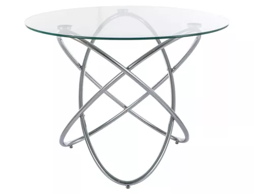 Orbit Kerek Üveg Étkezőasztal Króm Vázzal