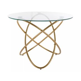 Orbit Kerek Üveg Étkezőasztal Arany Vázzal