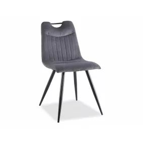 Orfe Fjord Kordszövet Étkezőszék Szürke Fekete Vázzal
