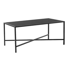   Osaka Modern Edzett Üveg Dohányzóasztal Fekete Fém Vázzal