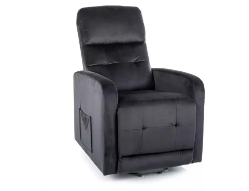 Otus II Elektromos Relax Fotel Bársony Fekete