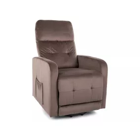Otus II Elektromos Relax Fotel Bársony Cappuccino