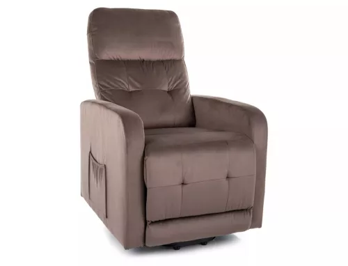 Otus II Elektromos Relax Fotel Bársony Cappuccino