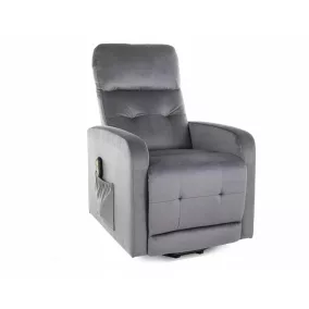 Otus II Elektromos Bársony Relax Fotel Szürke