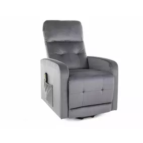 Otus II Elektromos Bársony Relax Fotel Szürke