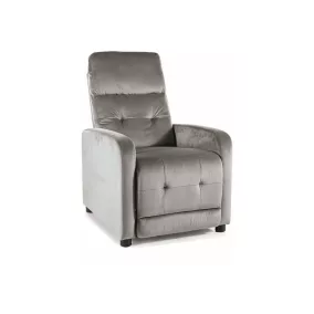 Otus Velvet Kihúzható Bársony Relax Fotel Szürke