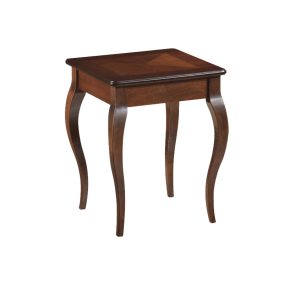   Padova Klasszikus Diófa Négyzetes Kisasztal Hajlított Lábakkal