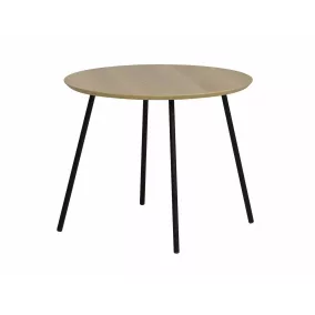 Pam Kerek Dohányzóasztal Laminált Tölgy Fekete Modern