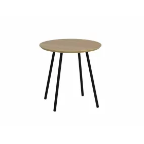 Pam B Kerek Tölgy Dohányzóasztal Fekete Fémlábakkal