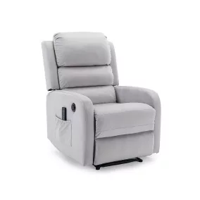   Pegaz M Elektromos Masszázs Bársony Relax Fotel Világosszürke