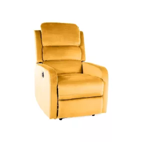 Pegaz Elektromos Bársony Relax Fotel Curry Sárga