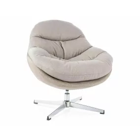 Peggie Luxus Forgó Fotel Szövet Szürke-Bézs Króm 360°