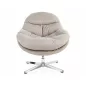 Peggie Luxus Forgó Fotel Szövet Szürke-Bézs Króm 360°
