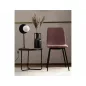   Penelope Kerek Dohányzóasztal Szett MDF Dió Fekete Fém Vázzal
