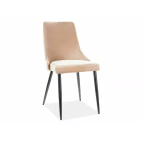   Piano B Bársony Étkezőszék Bézs Rombusz Mintás Háttámlával