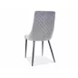 Piano B Szürke Bársony Étkezőszék Fekete Fém Lábakkal