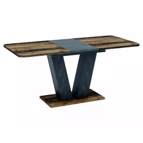   Platon Kihúzható Étkezőasztal Old Wood Sötétszürke V-lábú