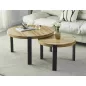   Polo Artisan Kerek MDF Dohányzóasztal Készlet Tölgy/Fekete